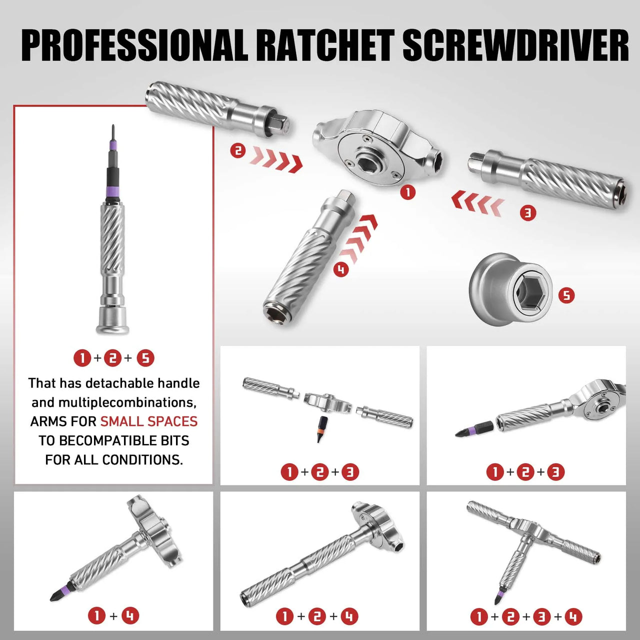 BattleGear™ 66-in-1 Tactical Ratchet Screwdriver Set - Field Repair Kit with Magnetic T-Handle