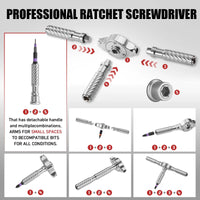Thumbnail for BattleGear™ 66-in-1 Tactical Ratchet Screwdriver Set - Field Repair Kit with Magnetic T-Handle