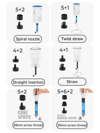 Thumbnail for AquaTrek™ Carbon Fiber Water Filter Straw - Portable Survival Purifier Set