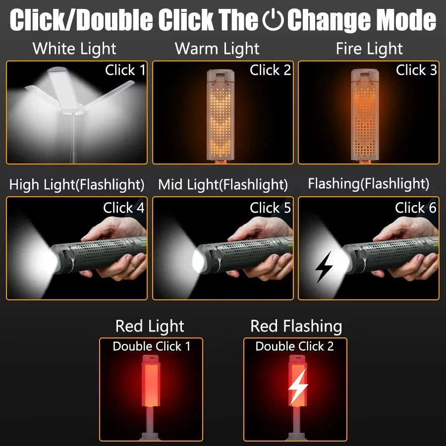 FieldLux™ Telescopic Camp Lantern - 8000mAh Power Bank & Tripod Light