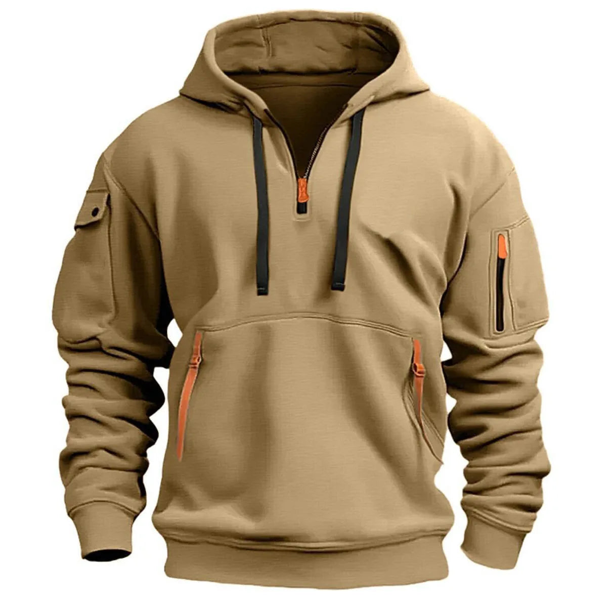 Multi-Pocket Fleece Hoodie – Tactical Fit with Shoulder Pockets (2026)