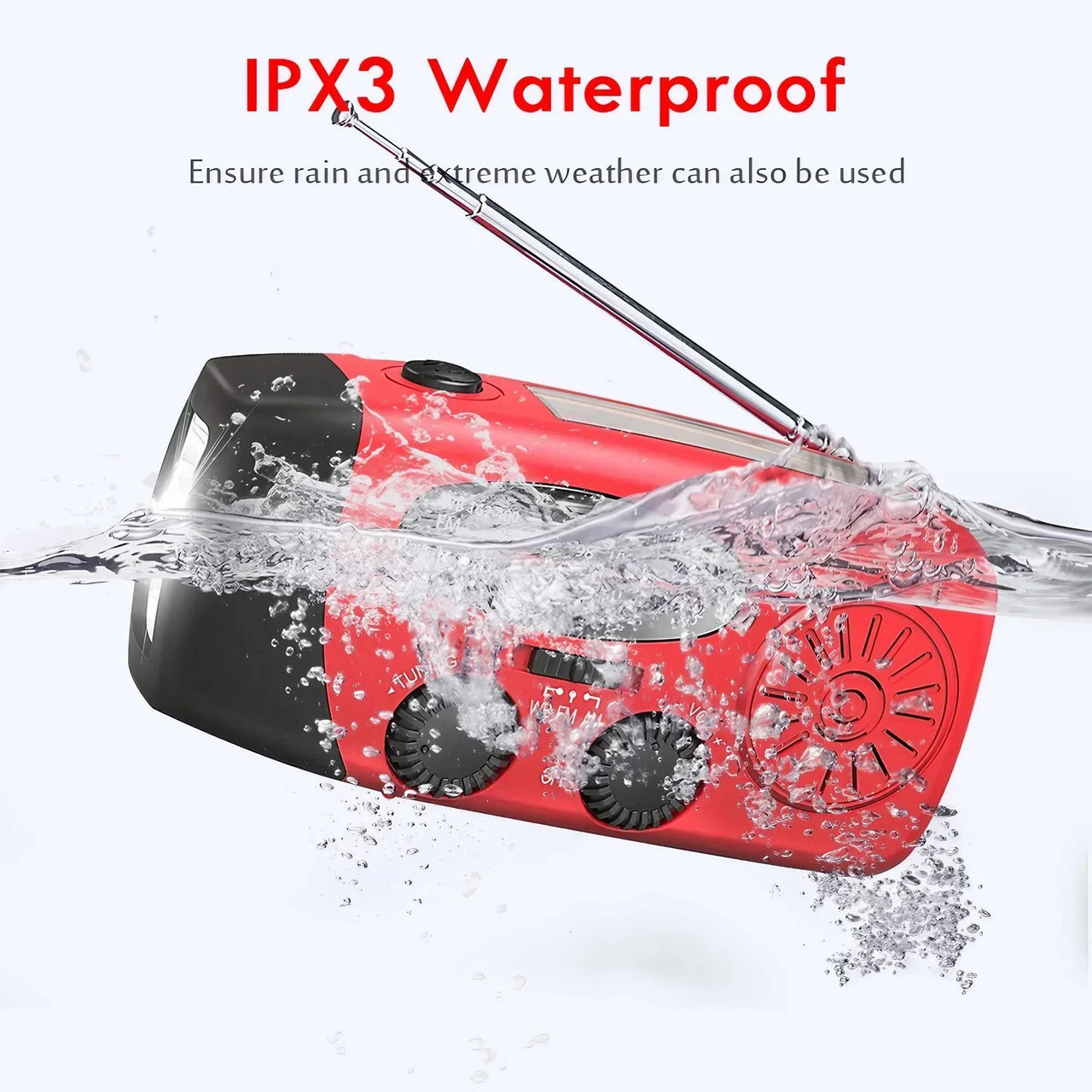 FieldLux™ - Solar Hand Crank Emergency Radio - USB Charger & LED Light