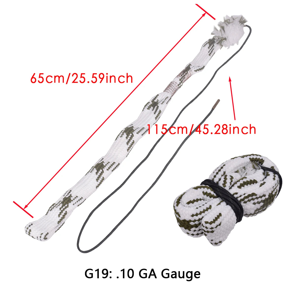 BattleGear™ – Tactical Gun Bore Rope Brush Cleaner - Multi-Caliber Rifle Barrel Cleaning