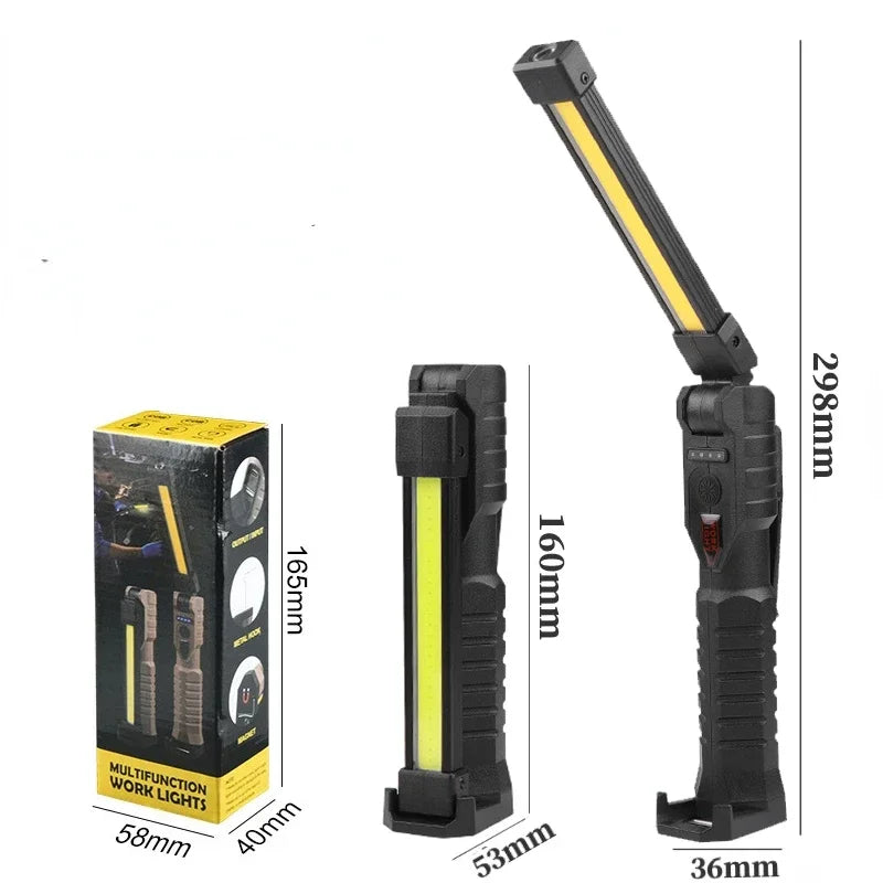FieldLux™ 10W COB LED Work Light - Rechargeable Tactical Flashlight with Magnetic Base