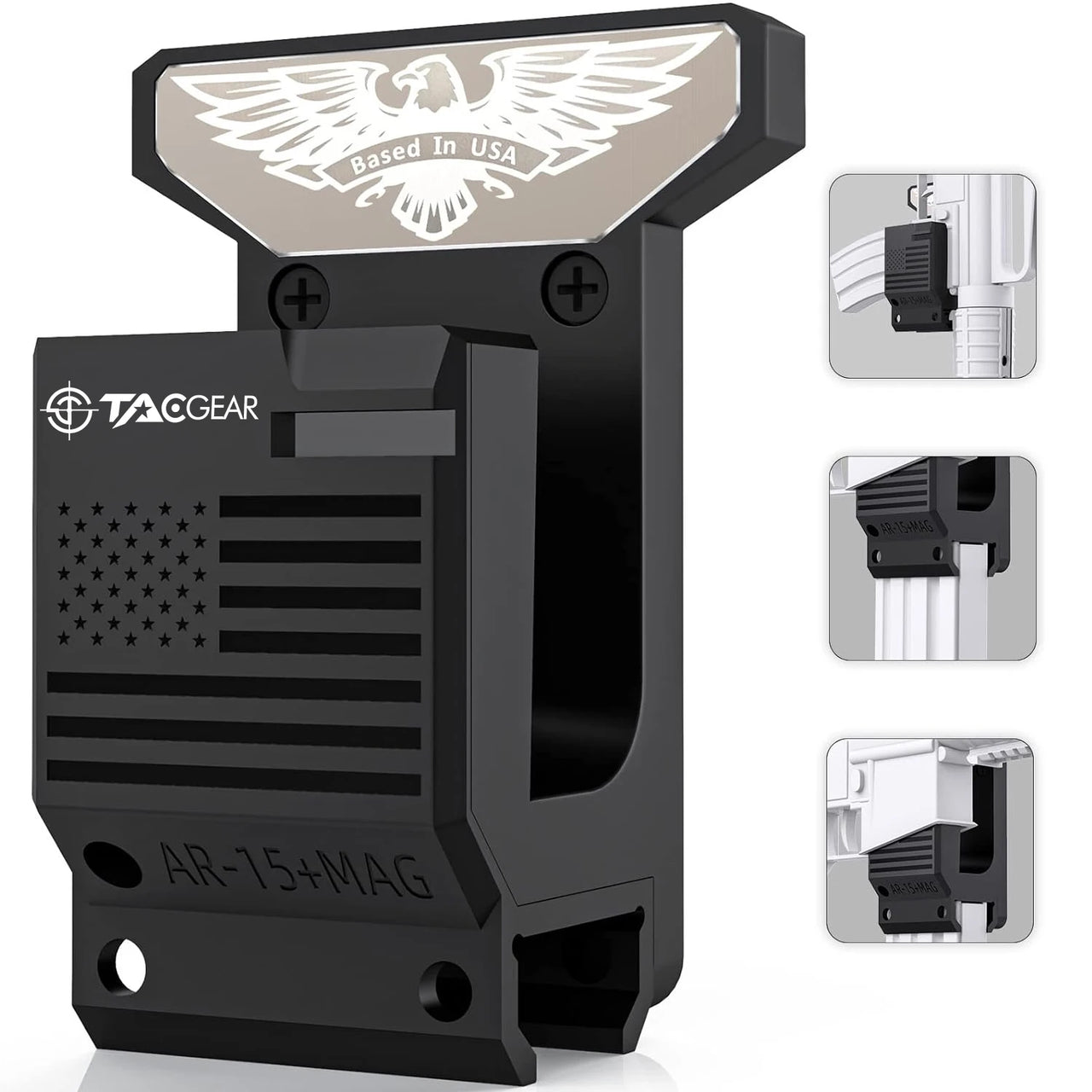 TacGear AR-15 wall mount rifle rack with spare magazine holder