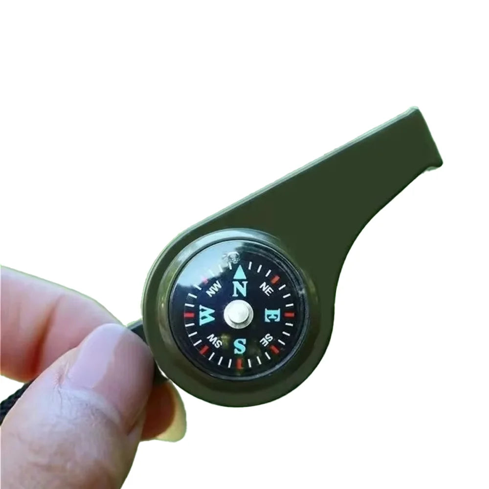 FieldLux™ 3-in-1 Emergency Survival Whistle — Compass, Thermometer & Loud Safety Signal