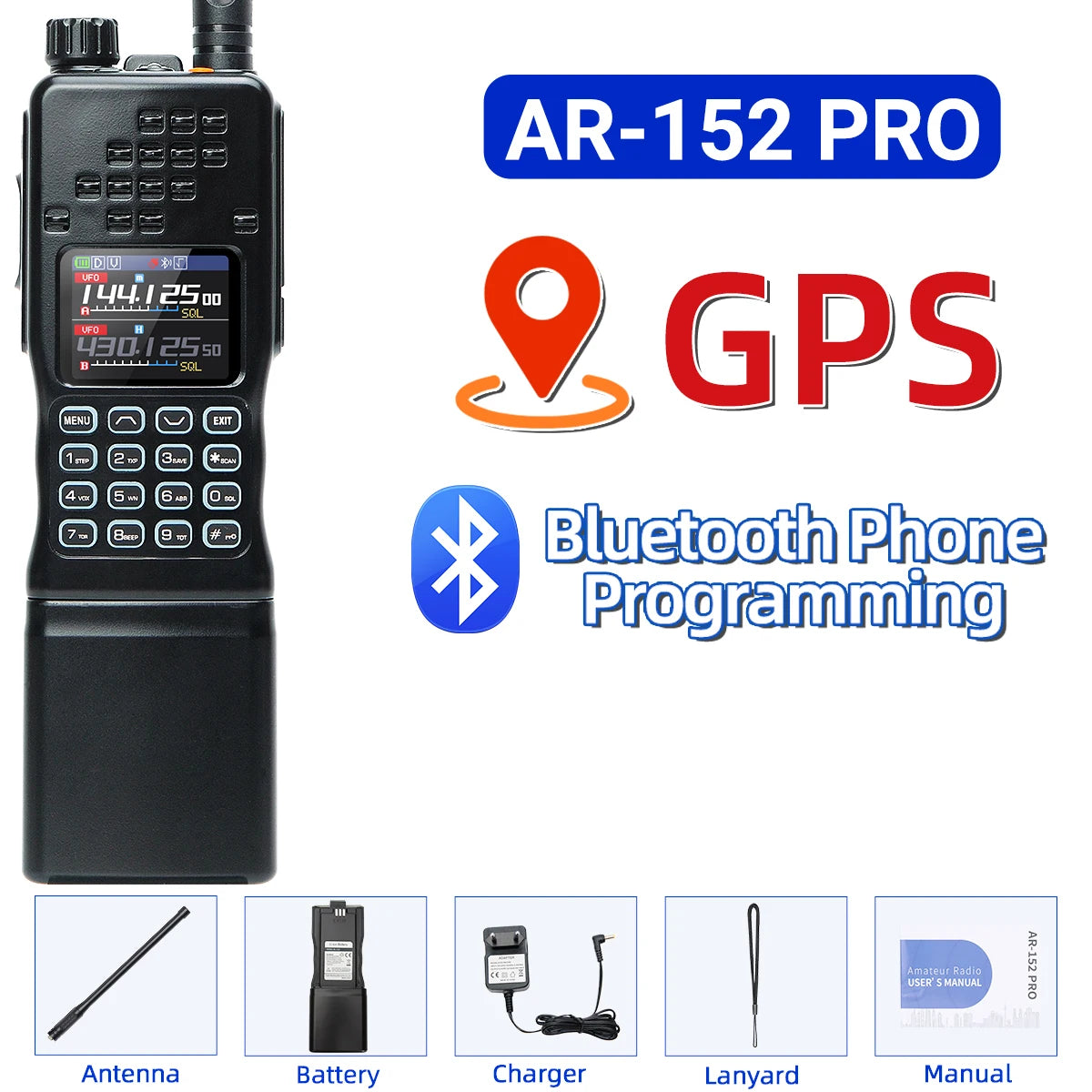 BattleGear™ AR-152 Pro Field Radio - Long-Range GPS Two-Way Transceiver