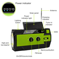 Thumbnail for FieldLux™ - Solar Hand Crank Emergency Radio - USB Charger & LED Light