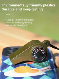 Thumbnail for FieldLux™ 3-in-1 Emergency Survival Whistle — Compass, Thermometer & Loud Safety Signal