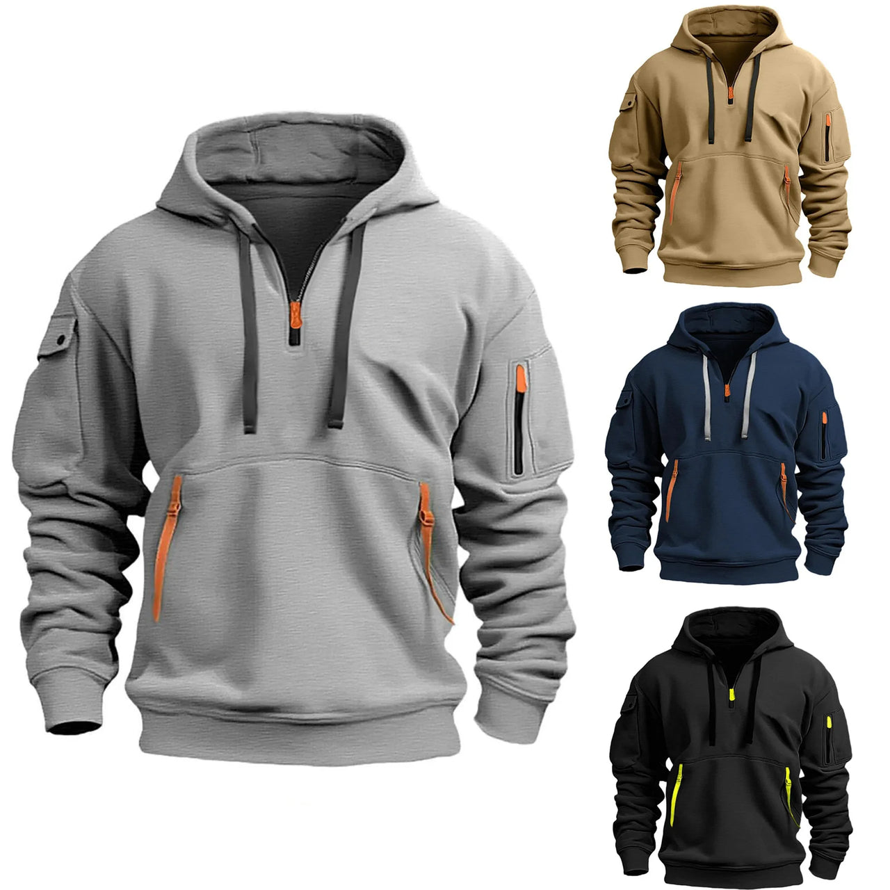 Multi-Pocket Fleece Hoodie – Tactical Fit with Shoulder Pockets (2026)