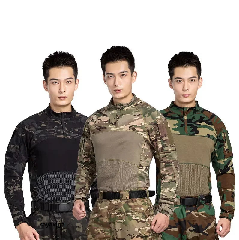 BattleGear™ – Frog Skin Camo Combat Shirt | Lightweight Tactical Performance