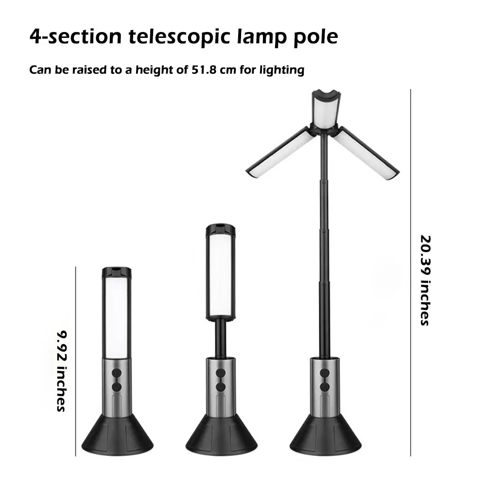 FieldLux™ Telescopic Camp Lantern - 8000mAh Power Bank & Tripod Light