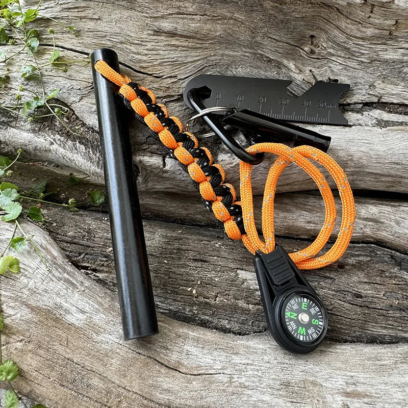 BattleGear™ Survival Fire Starter Kit - Ferro Rod with Compass, Whistle & Striker