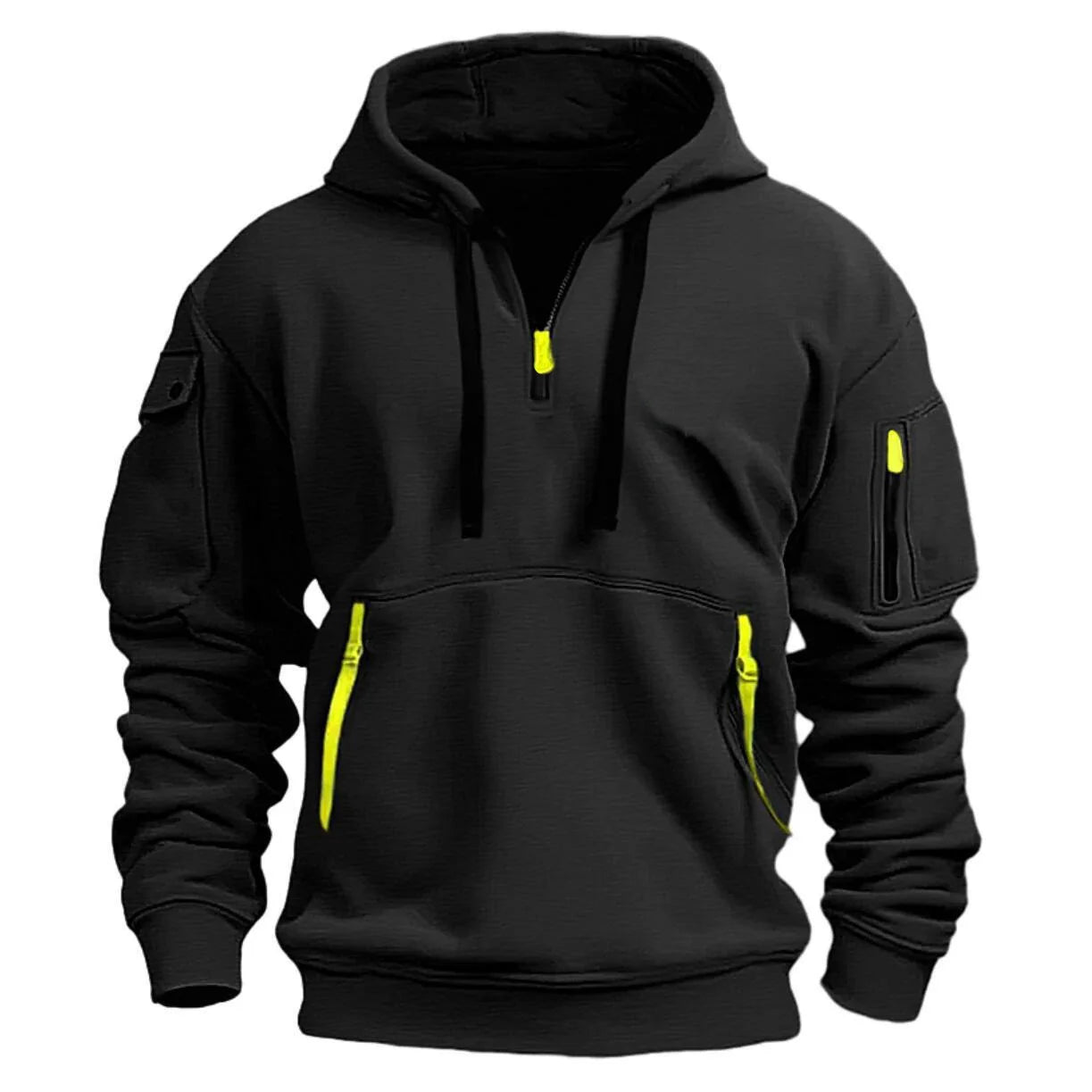 Multi-Pocket Fleece Hoodie – Tactical Fit with Shoulder Pockets (2026)