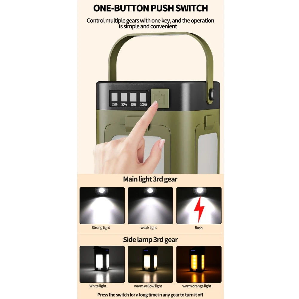 FieldLux™ SolarFold Camping Lantern - Solar USB Tent Light + 2000mAh Power Bank