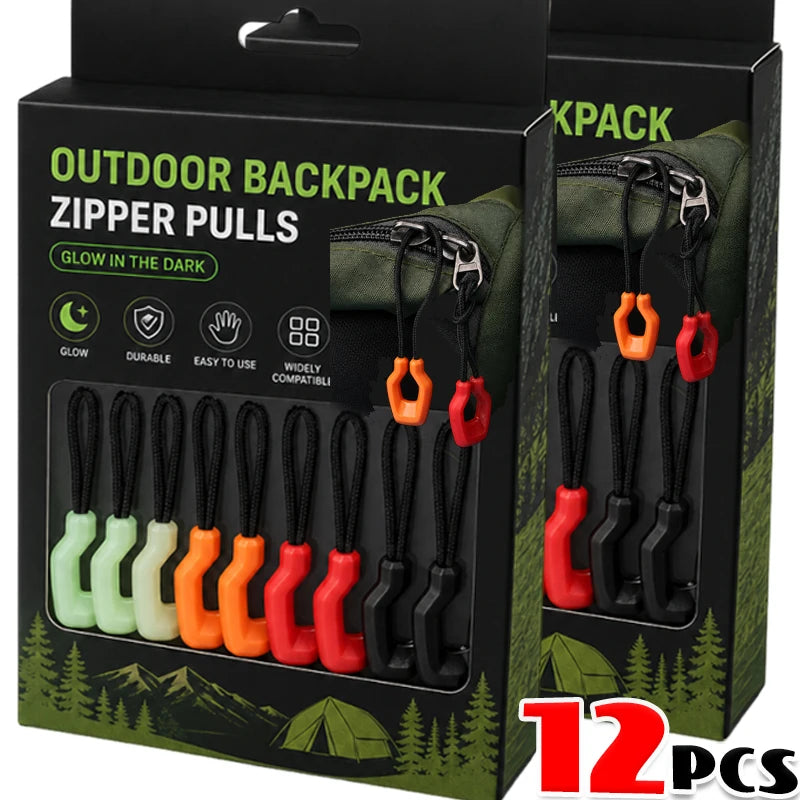 BattleGear™ glow zipper pulls for bags, tents, jackets, and tactical gear