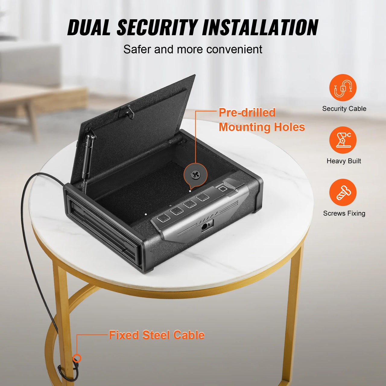 Biometric Tactical Pistol Safe – Steel Quick Access Gun Box
