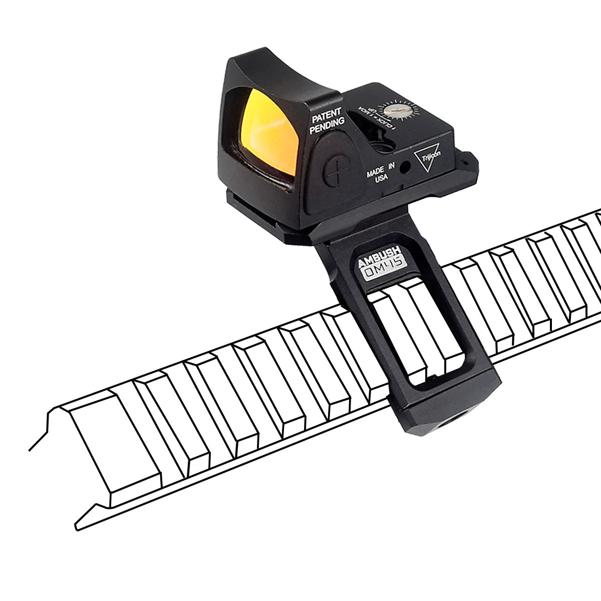 TacSight™ – 35/45° Offset Red Dot Optic Mount – Aluminum Mount for T01 T02 RMR