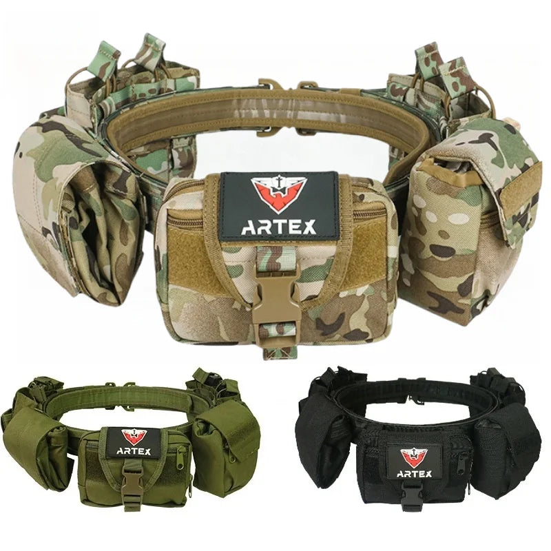 BattleGear™ Tactical Duty Belt Set - MOLLE System with Accessories Pouches