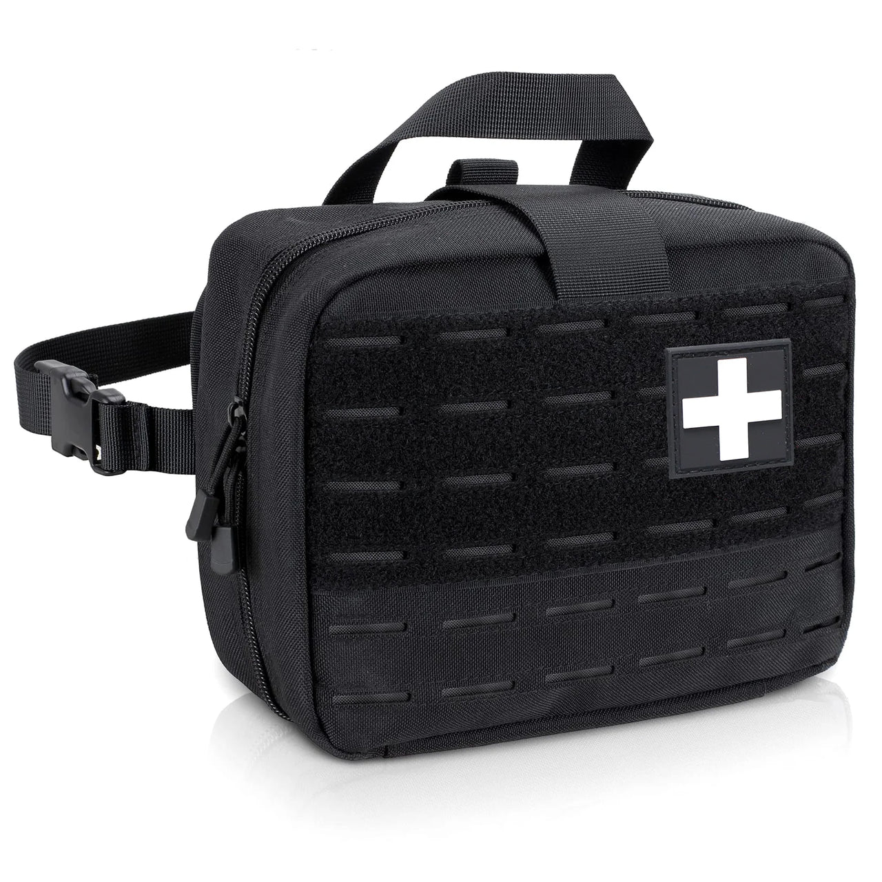 Tactical Molle Medical Pouch - Upgraded Size, Large Capacity IFAK Pouch with Detachable Quick Release and Headrest Mount