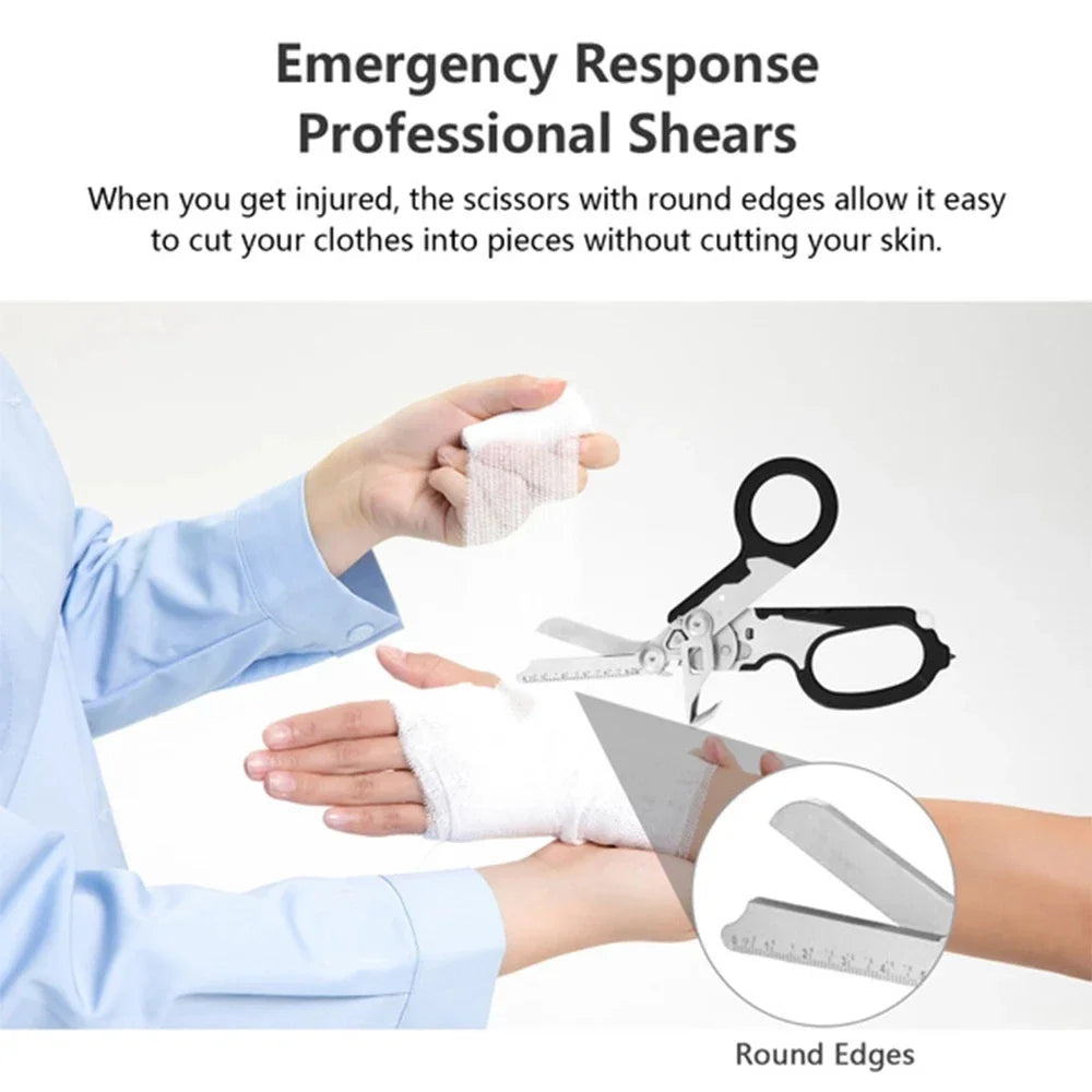 BattleGear™ RaptorFold Tactical Folding Scissors - Multi-Tool for First Aid, Outdoor & Emergency