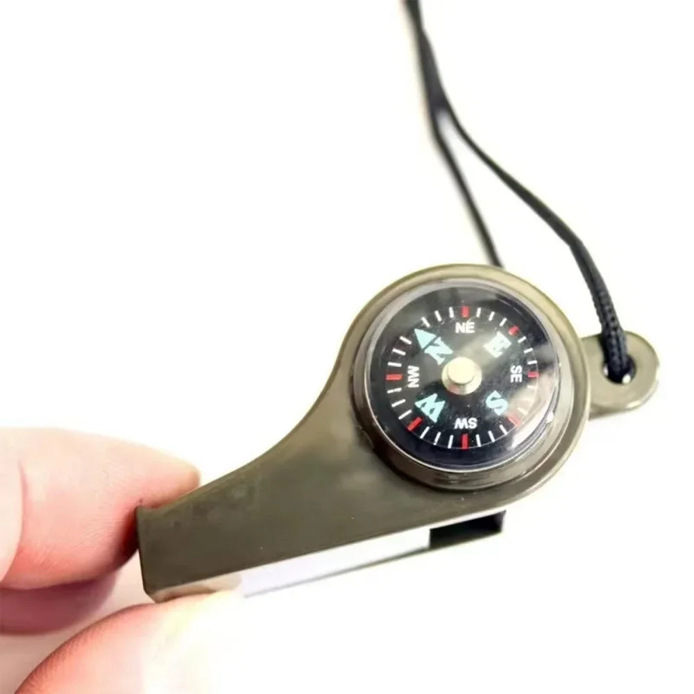 FieldLux™ 3-in-1 Emergency Survival Whistle — Compass, Thermometer & Loud Safety Signal
