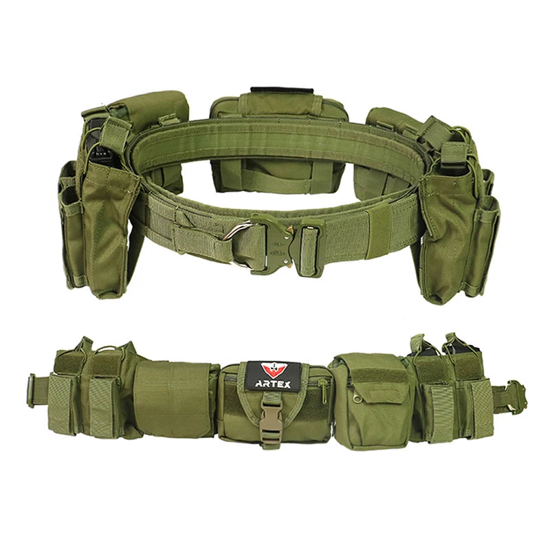 BattleGear™ Tactical Duty Belt Set - MOLLE System with Accessories Pouches