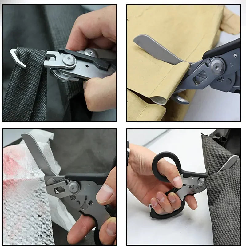 BattleGear™ RaptorFold Tactical Folding Scissors - Multi-Tool for First Aid, Outdoor & Emergency