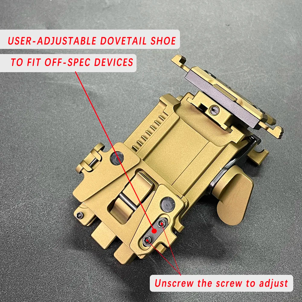 BattleGear™ – Low Profile NVG Helmet Mount – Flip-Up Dovetail Bracket