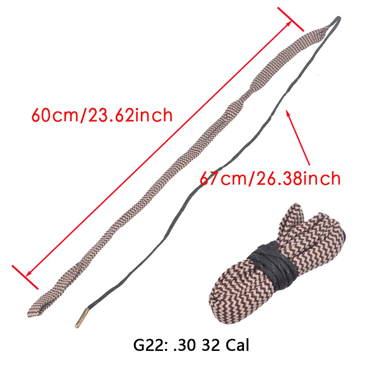 BattleGear™ – Tactical Gun Bore Rope Brush Cleaner - Multi-Caliber Rifle Barrel Cleaning
