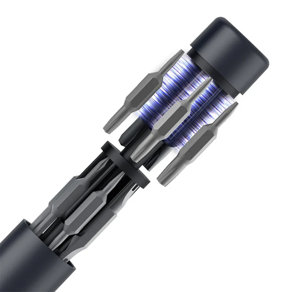 BattleGear magnetic bit storage and slip-resistant screwdriver handle detail