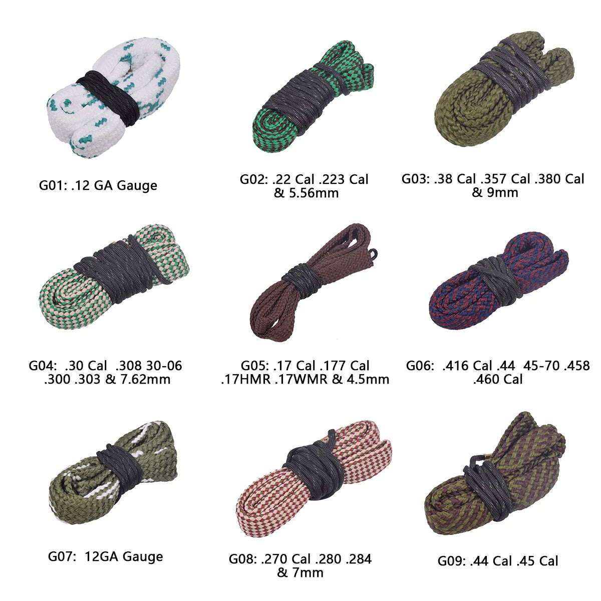 BattleGear™ – Tactical Gun Bore Rope Brush Cleaner - Multi-Caliber Rifle Barrel Cleaning