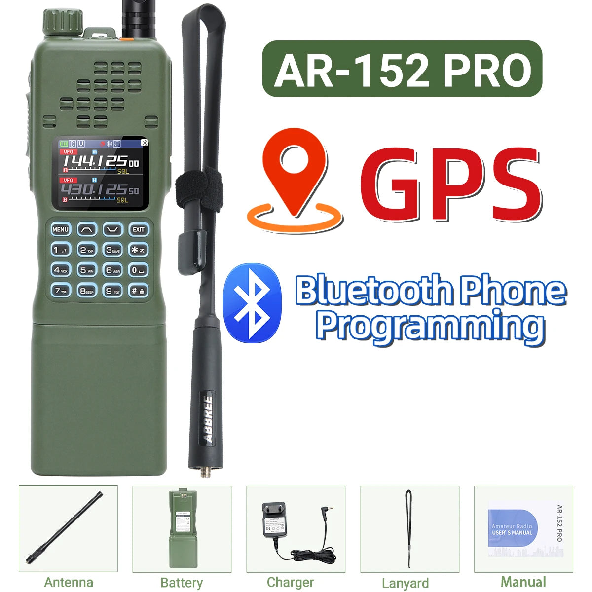 BattleGear™ AR-152 Pro Field Radio - Long-Range GPS Two-Way Transceiver