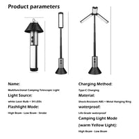 Thumbnail for FieldLux™ Telescopic Camp Lantern - 8000mAh Power Bank & Tripod Light