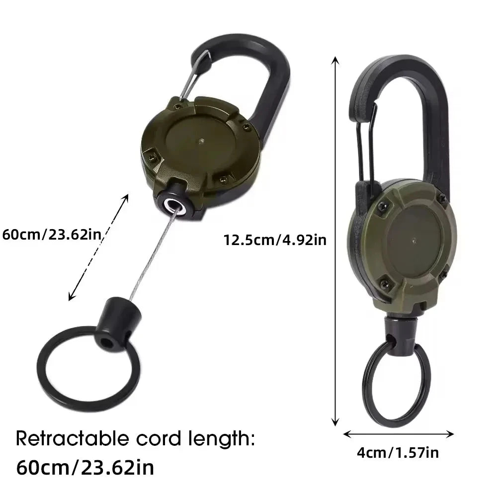 Ranger™ Retractable Key Reel - Heavy Duty Carabiner Badge Holder with Steel Wire