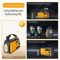 Thumbnail for FieldLux™ - Solar Hand Crank Emergency Radio - USB Charger & LED Light