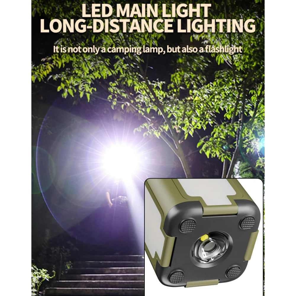 FieldLux™ SolarFold Camping Lantern - Solar USB Tent Light + 2000mAh Power Bank