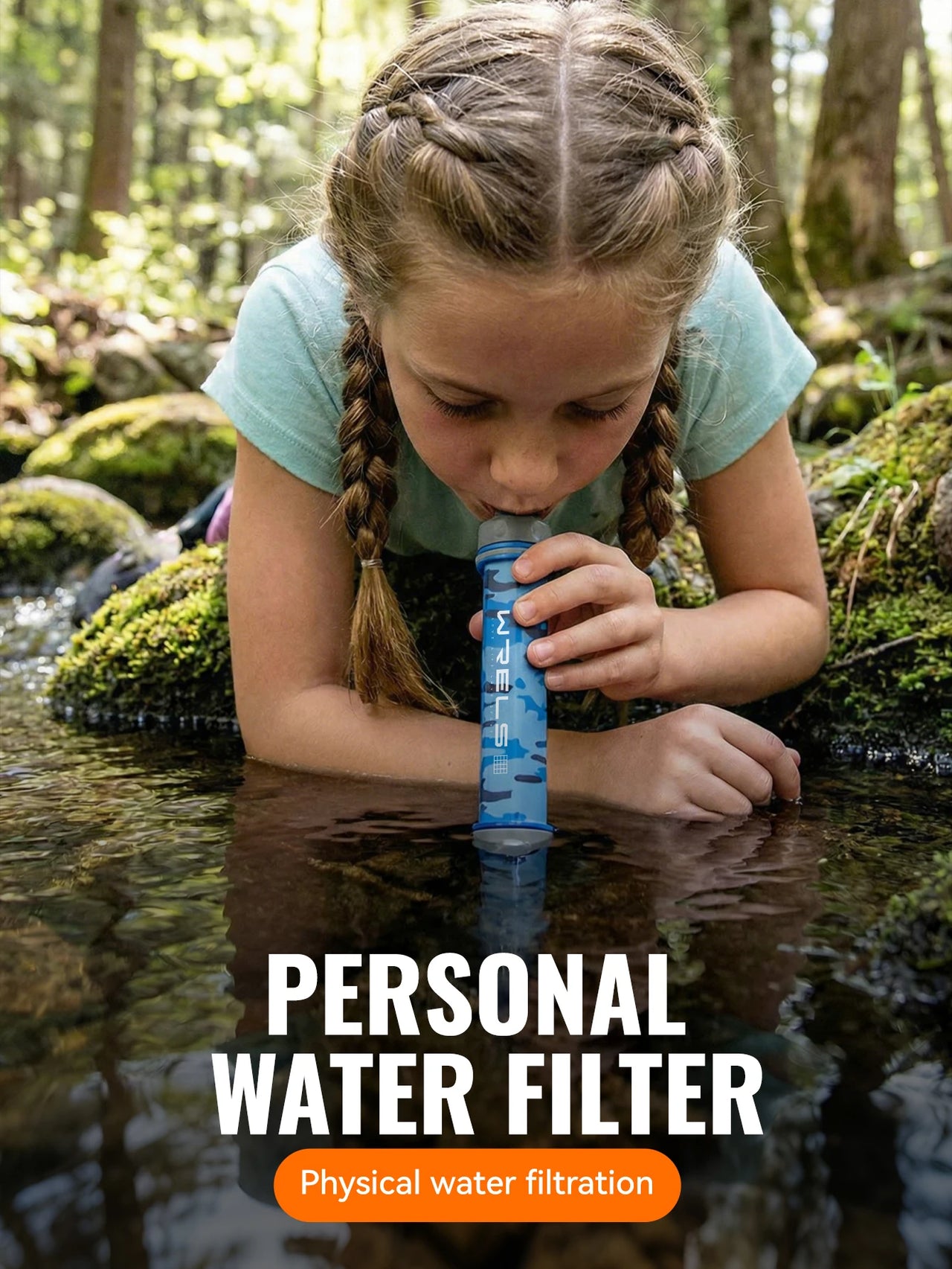 AquaTrek™ Carbon Fiber Water Filter Straw - Portable Survival Purifier Set