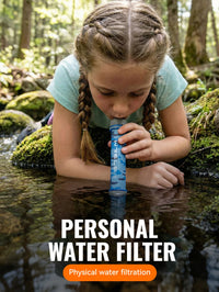 Thumbnail for AquaTrek™ Carbon Fiber Water Filter Straw - Portable Survival Purifier Set
