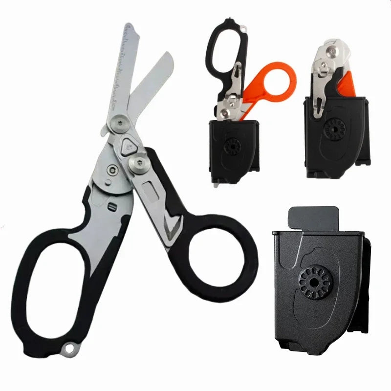 BattleGear™ RaptorFold Tactical Folding Scissors - Multi-Tool for First Aid, Outdoor & Emergency