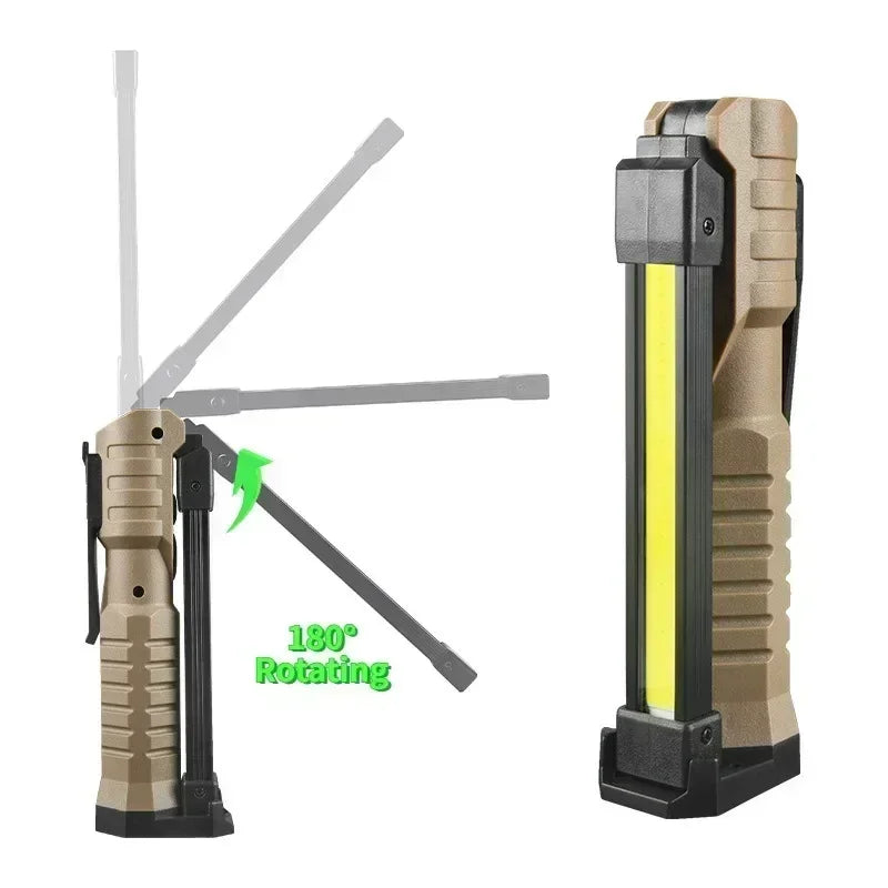 FieldLux™ 10W COB LED Work Light - Rechargeable Tactical Flashlight with Magnetic Base