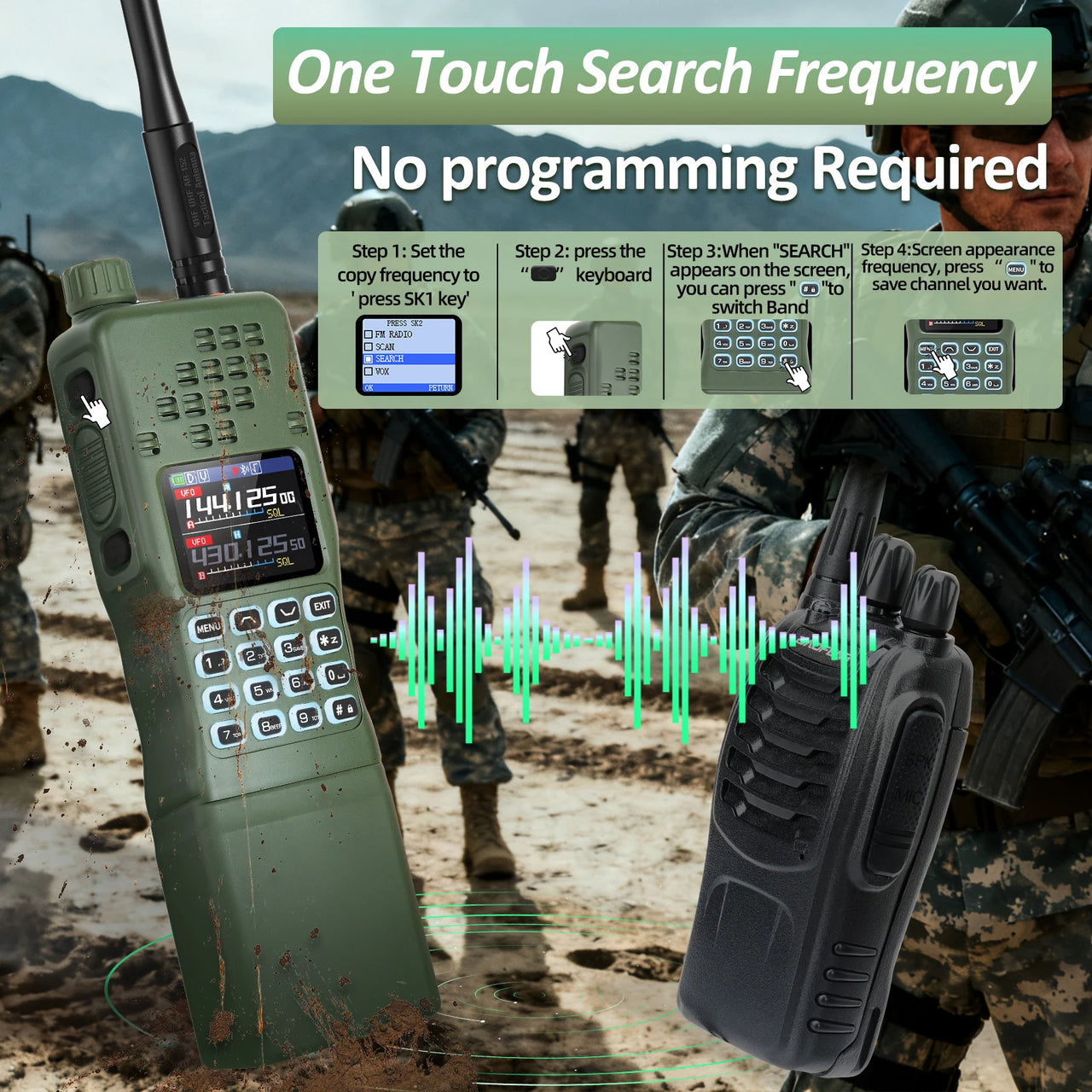 BattleGear™ AR-152 Pro Field Radio - Long-Range GPS Two-Way Transceiver