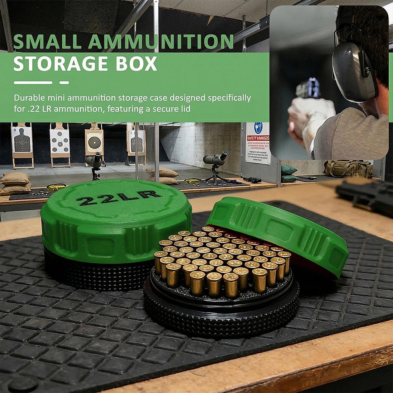 BattleGear™ Mini .22LR Ammunition Storage Box – Compact Secure Screw-Lid Case