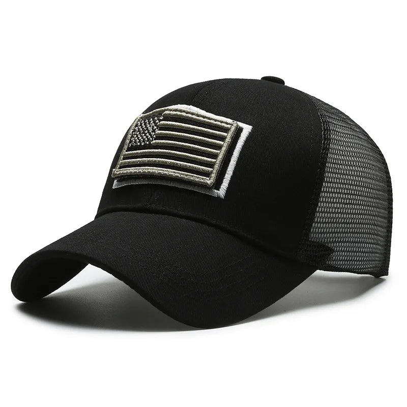 American Flag Adjustable Camouflage Hat