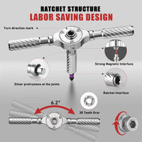 Thumbnail for BattleGear™ 66-in-1 Tactical Ratchet Screwdriver Set - Field Repair Kit with Magnetic T-Handle