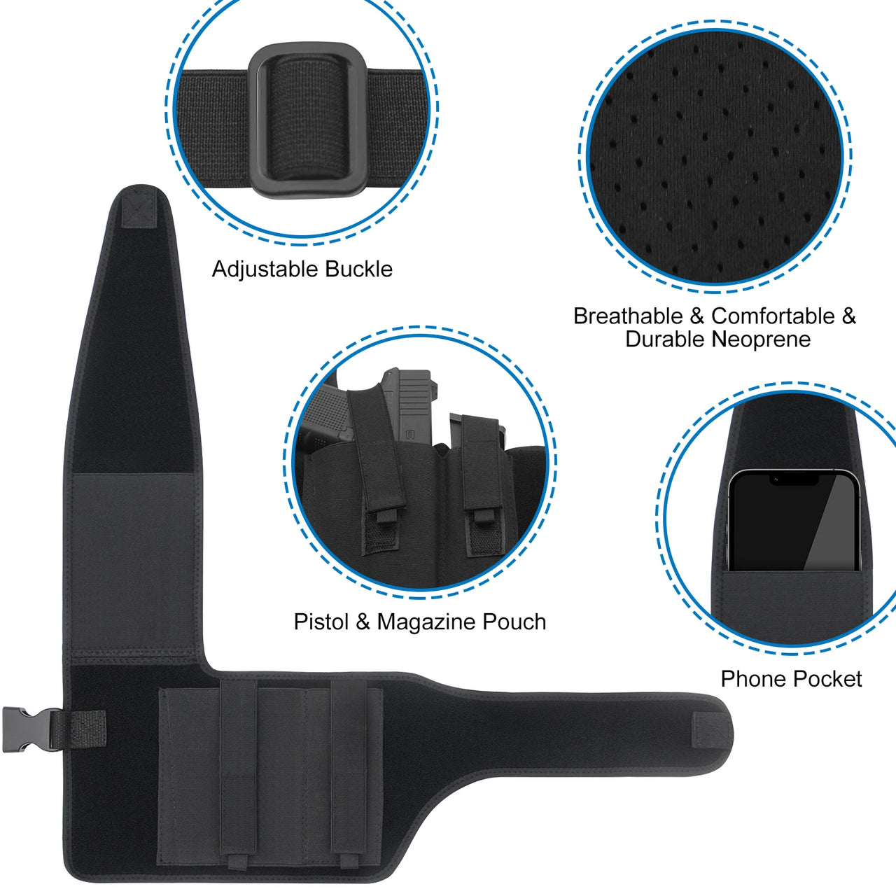 Tactical Chest Holster w/ Phone Pouch – Concealed Carry Rig