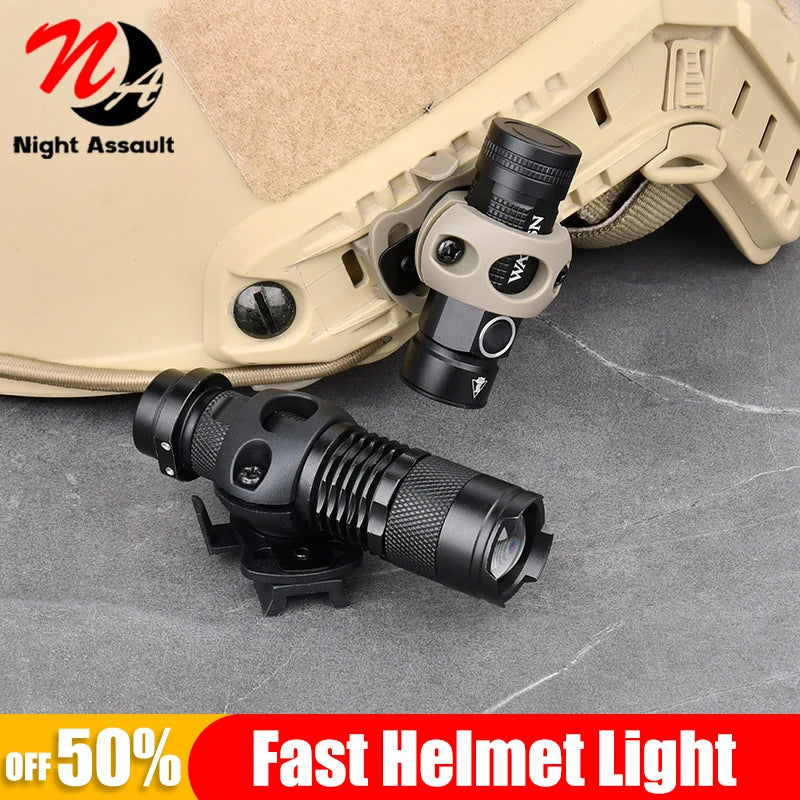 FieldLux Tactical Helmet Light - Strobing LED Scout Light for FAST Helmet Rail