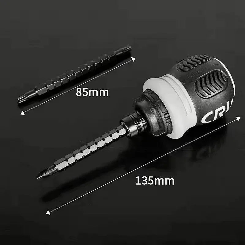 BattleGear™ 12-in-1 Stubby Ratchet Screwdriver Set - Compact Field Repair Tool