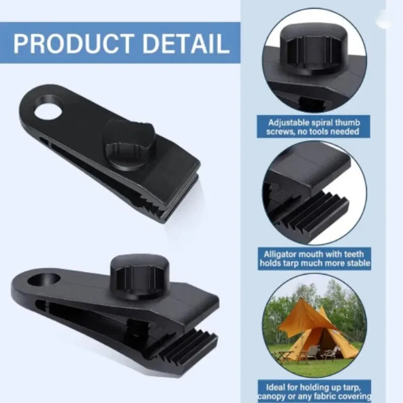 BattleGear™ - Heavy-Duty Tarp Clips - Locking Jaw Tent & Canopy Clamps