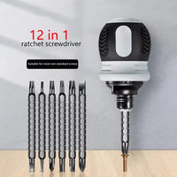 Thumbnail for BattleGear™ 12-in-1 Stubby Ratchet Screwdriver Set - Compact Field Repair Tool